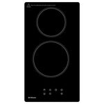 Brilcon 30cm 2-zone Black Glass Ceramic Electric Cooktop CER-2E30