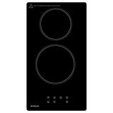 Brilcon 30cm 2-zone Black Glass Ceramic Electric Cooktop CER-2E30