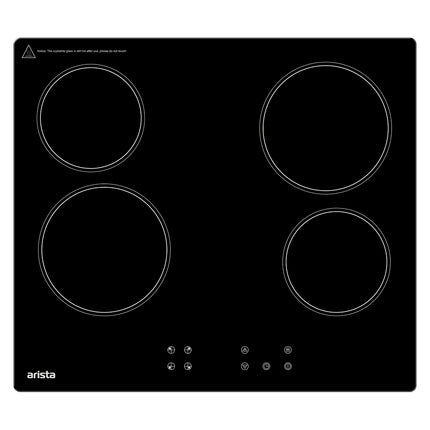 Arista 60cm 4-zone Black Glass Ceramic Electric Cooktop CER4E60E