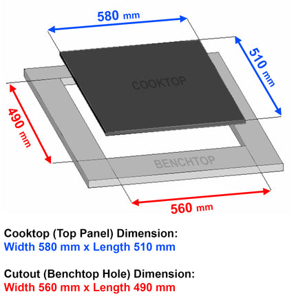 Arista 60cm 4-zone Black Glass Ceramic Electric Cooktop CER4E60E