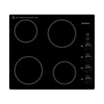 Brilcon 60cm Black Glass Ceramic with Knobs Electric Cooktop CER60B4