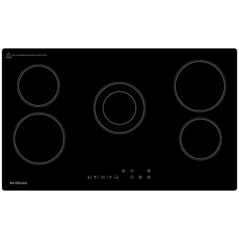 Brilcon 90cm 6-zone Black Glass Ceramic Electric Cooktop CER6E90