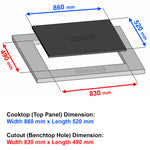 Eurolec 90cm 5 Burner 2 Flex Zone Induction Electric Cooktop CTIND90X