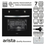 Arista 60cm Full Black Glass Digital Programmer Built-in Oven OVDPG7GL