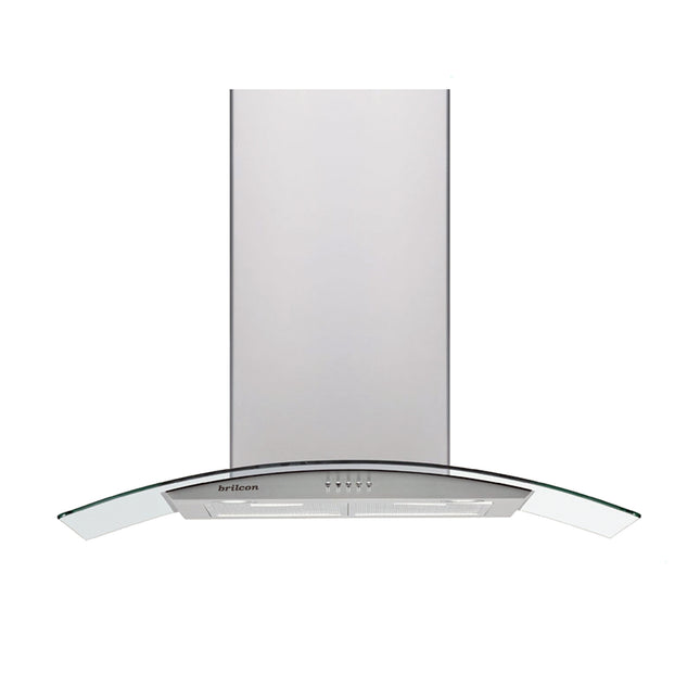 Brilcon 90cm Curved Glass Canopy Stainless Steel Rangehood RHDCG90