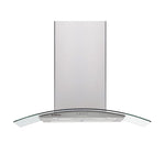 Brilcon 90cm Curved Glass Canopy Stainless Steel Rangehood RHDCG90