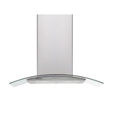 Brilcon 90cm Curved Glass Canopy Stainless Steel Rangehood RHDCG90