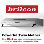 Brilcon 60cm Fixed Ducted & Recirculating S/Steel Rangehood RHDFX60