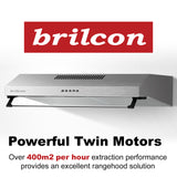Brilcon 60cm Fixed Ducted & Recirculating S/Steel Rangehood RHDFX60