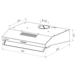 Brilcon 90cm Fixed Ducted & Recirculating S/Steel Rangehood RHD-FX90