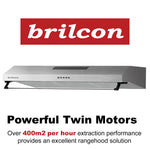 Brilcon 90cm Fixed Ducted & Recirculating S/Steel Rangehood RHD-FX90