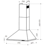 Brilcon 60cm Pyramid Canopy Stainless Steel Chimney Rangehood RHD-PY60
