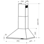 Brilcon 90cm Pyramid Canopy Stainless Steel Chimney Rangehood RHD-PY90