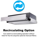 Brilcon 60cm Slideout Recirculating & Ducted S/Steel Rangehood RHDRC60