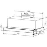 Brilcon 60cm Slideout Ducted Only Stainless Steel Rangehood RHD-SD60