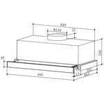 Brilcon 90cm Slideout Ducted Only Stainless Steel Rangehood RHDSD90