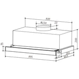 Brilcon 90cm Slideout Ducted Only Stainless Steel Rangehood RHDSD90