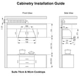 Arista 72cm Undermount Built-in Stainless Steel Rangehood RHDBT72S
