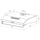 Arista 60cm Fixed Ducted & Recirculating S/Steel Rangehood RHDFX60S