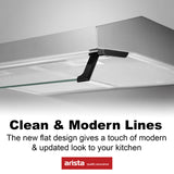 Arista 90cm Fixed Ducted & Recirculating S/Steel Rangehood RHDFX90S