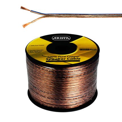 ARISTA 100m 18AWG 0.8mm2 OFC 100% Pure Copper Speaker Cable SPC08100