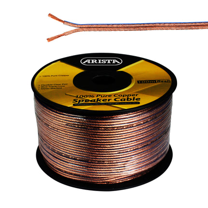ARISTA 100m 16AWG 1.3mm2 OFC 100% Pure Copper Speaker Cable SPC13100