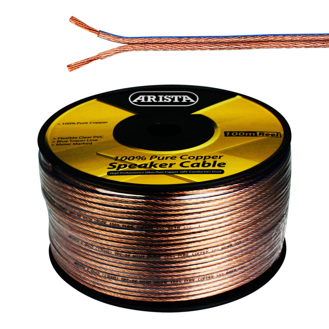 ARISTA 100m 14AWG 2.0mm2 OFC 100% Pure Copper Speaker Cable SPC20100