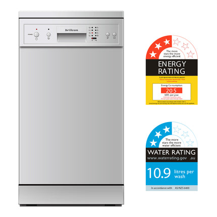 Brilcon 45cm Freestanding Slimline 9 Place Setting Dishwasher DWF-4509