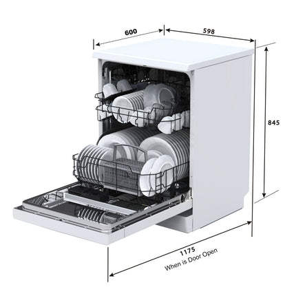 Brilcon 60cm Freestanding Silver 12 Place Setting Dishwasher DWF-6012