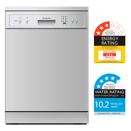 Brilcon 60cm Freestanding Silver 12 Place Setting Dishwasher DWF-6012