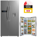 Brilcon 585L Side by Side S/Steel with Water Dispenser Fridge SBS-584WD