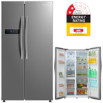 Brilcon 585L Side by Side Frost Free Stainlesss Steel Fridge SBS-584